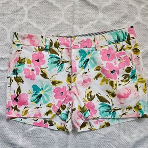 Merona Shorts Women’s Size 4 Floral Printed Zip Closure Summer Beach Casual GUC